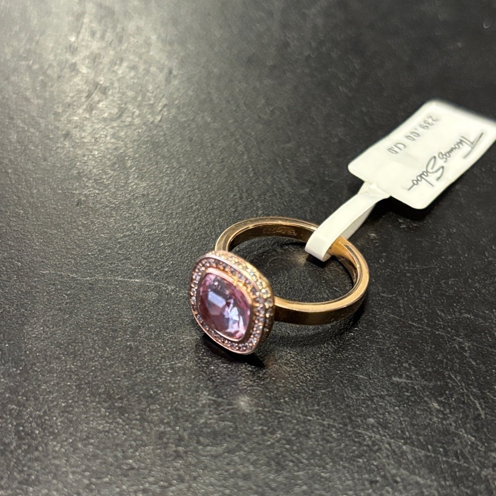 Thomas Sabo Rose Gold Pink Gemstone Ring